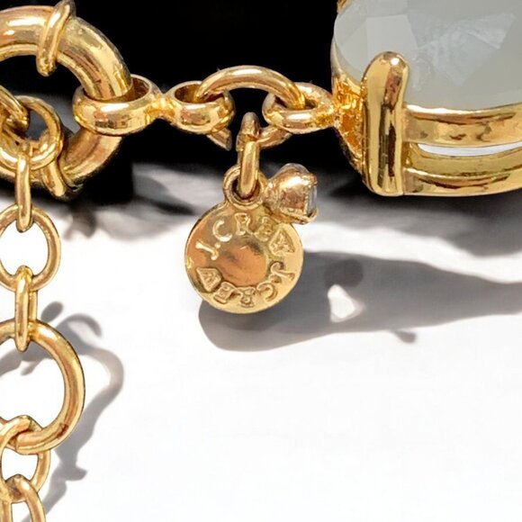 J.Crew Princess Necklace Pale Green Faceted Stones & Adjustable Gold Chain - Picture 4 of 6